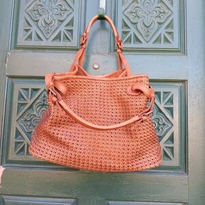 Elegant Woven Platania Handbag Made In Italy